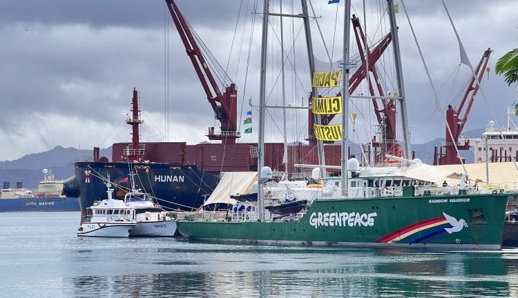 Greenpeace Rainbow Warrior berthed in Suva harbour in Fiji. Credit: Sera Sefeti – Photo: 2023